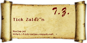 Tick Zalán névjegykártya