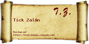 Tick Zalán névjegykártya