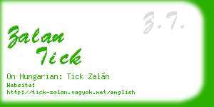 zalan tick business card